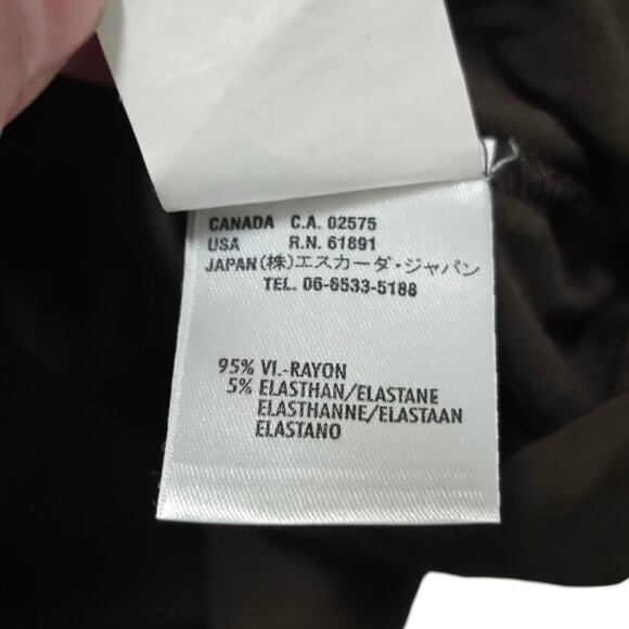 Escada Brown Draped Cowl Neck Long Sleeve Top Size 38 Rayon Blend Small - Picture 5 of 7